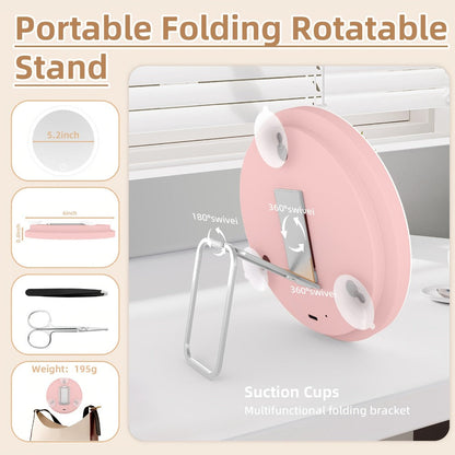 30X LED Magnifying Mirror Rechargeable 6-Inch Lighted Handheld Pocket Mirror with Hanging Loop – Portable Travel Vanity Mirror for Precision