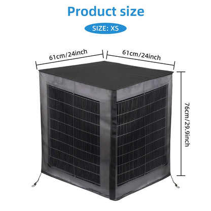 Outdoor AC Unit Cover Heavy Duty Waterproof Central Air Conditioner Cover with Mesh Vent Adjustable Straps UV Rain Snow Debris Bug Leaf