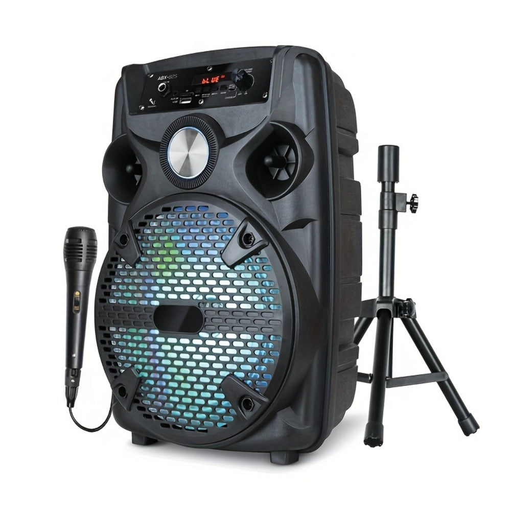 1100W Party Speaker with 7-Mode LED Lighting & Microphone, Portable Wireless Subwoofer, 8-Inch Bass Driver