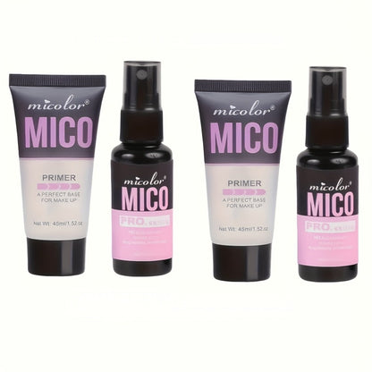 Pore Minimizing Makeup Primer Set 4pcs, HD Finish Face Base, Complexion Enhancing Lightweight Formula Under 1fl oz