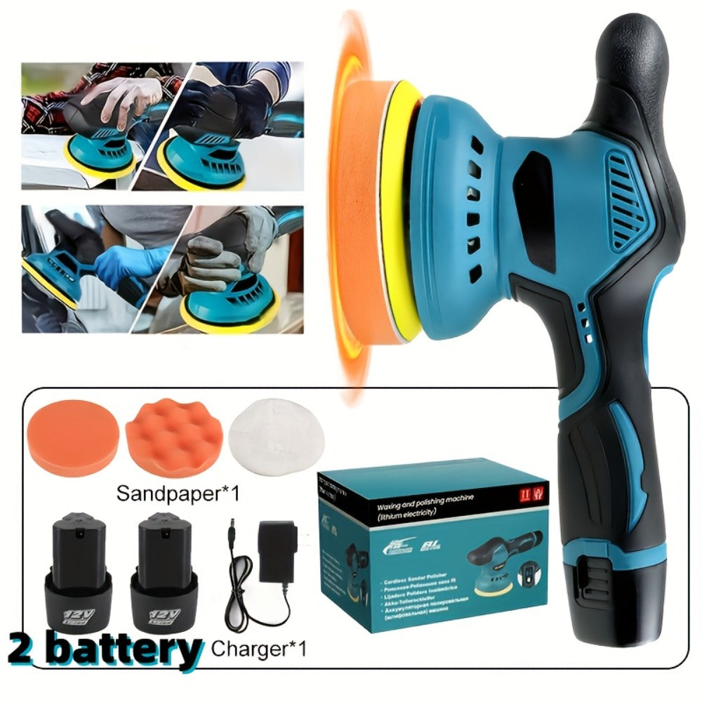 Cordless Car Polisher Buffer Machine – 8-Speed 5000 RPM Orbital Polishing Machine with 6" Pad, Rechargeable Battery & Charger for Car