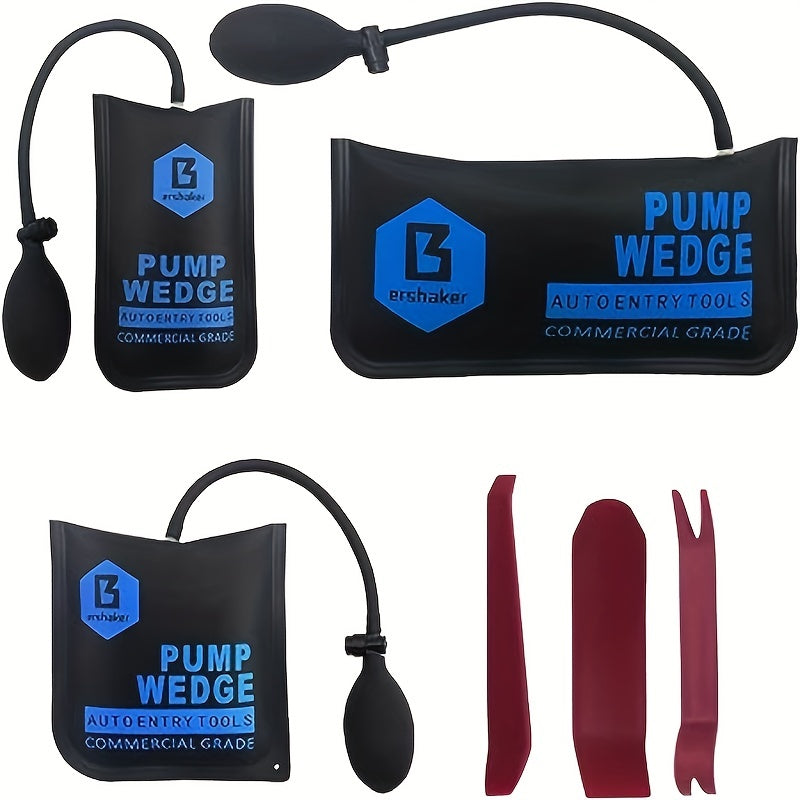 Car Air Wedge Pump Bag 3-Pack – Blue Auto Body Restoration Airbag Tool for Door Panel Opening, Lock Picking & Dent Repair | No Battery