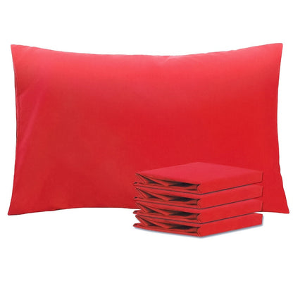 Pillowcases 4 Pack Queen 20x30 – Brushed Microfiber Soft Wrinkle-Free Fade-Resistant Envelope Closure Solid Color 32 Colors
