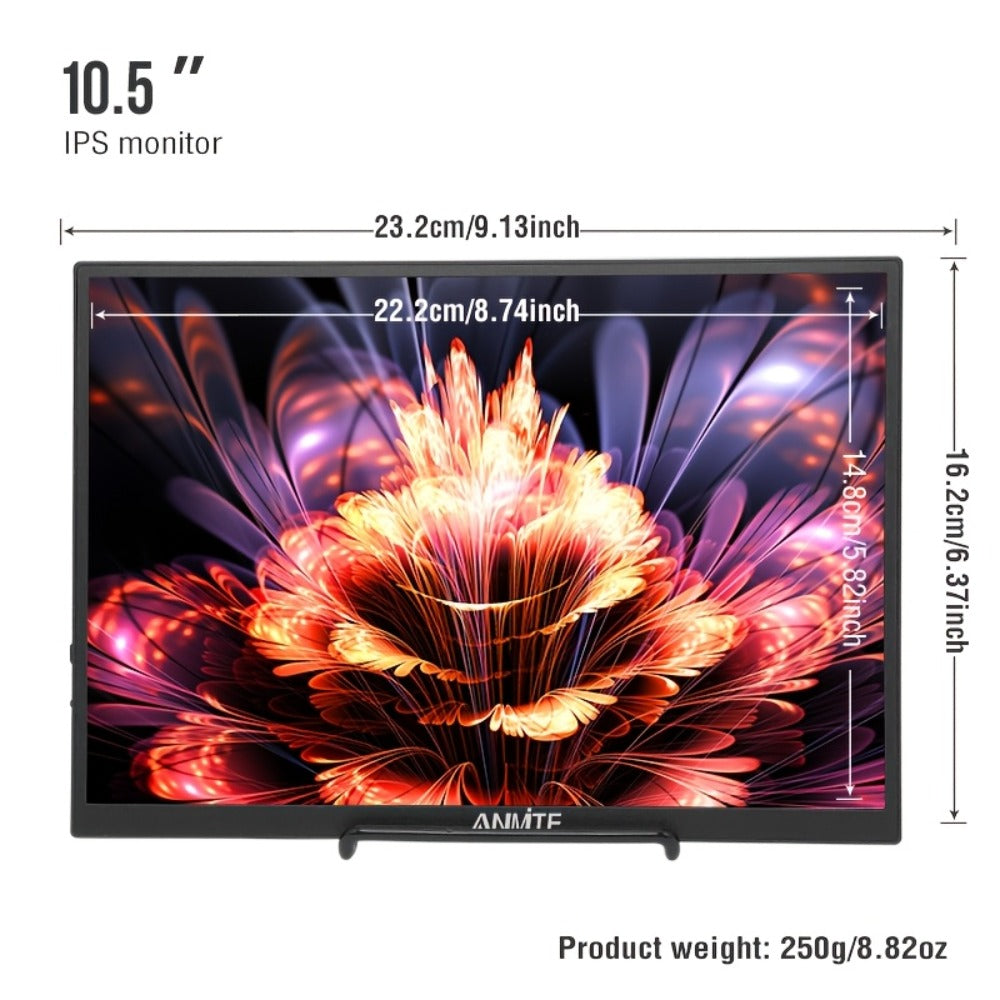 Anmite 10.5" IPS Portable Monitor 1280P 100% sRGB USB-C for an Everyday Personal Care Routine