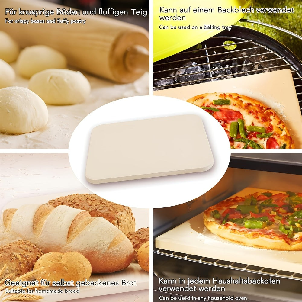 Pizza Stone for Oven and Grill Cordierite Baking Stone Thermal Shock Resistant for Pizza Bread Rectangular 15x11.8 Inch Round 15 Inch
