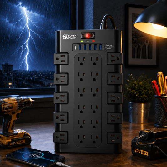 Surge Protector Power Strip 28-in-1 with 22 Spacious AC Outlets USB-C PD 45W 2100 Joules Flat for an Everyday Personal Care Routine