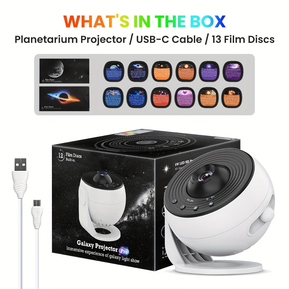 Galaxy Earth Projector Lamp 4K HD with 13 Film Cards Globe Night Light Projector for Bedroom for Entryways, Bedrooms and Living Spaces