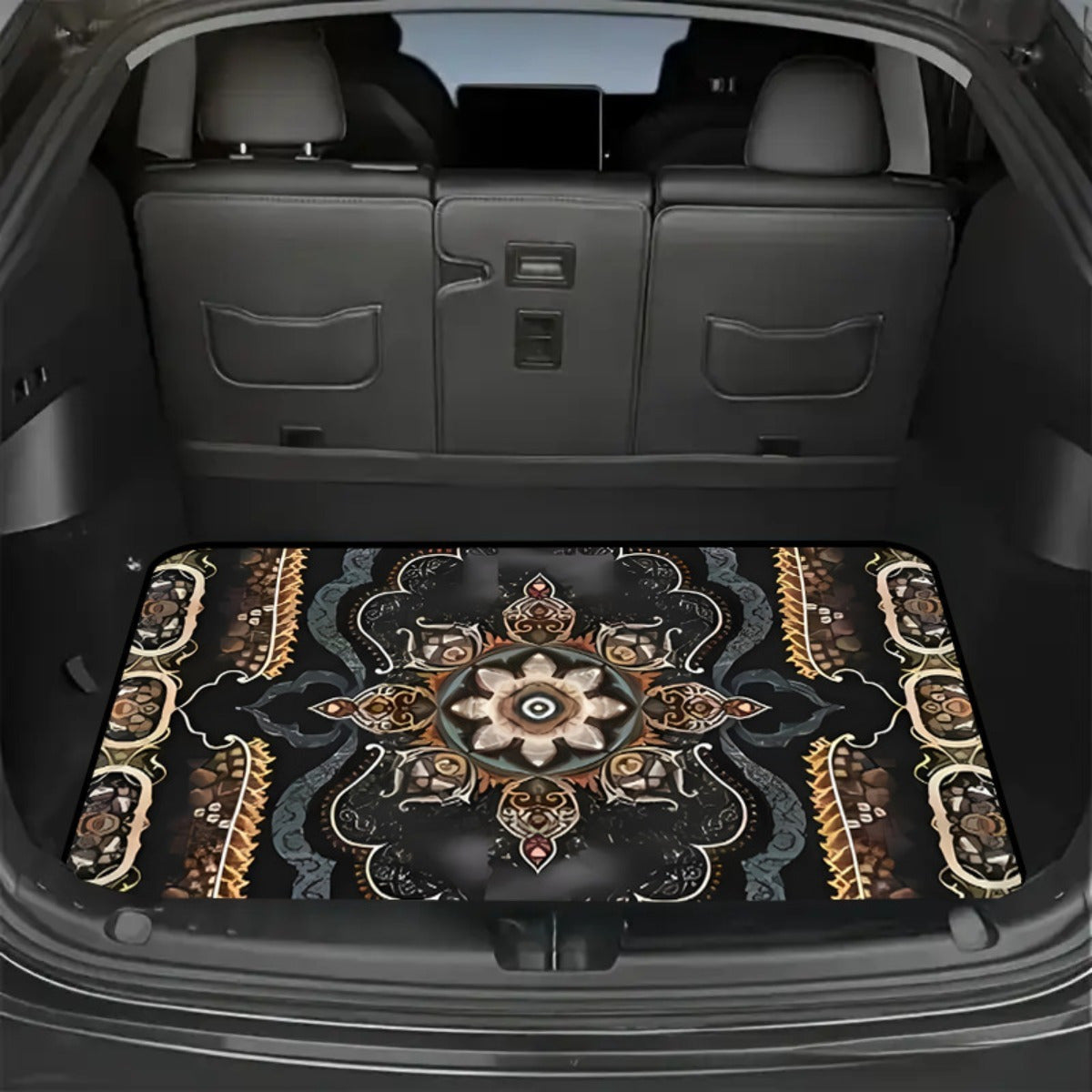 Car Trunk Mat Cargo Liner – Waterproof Non-Slip Trunk Floor Mat with Pattern Designs to Protect Vehicle Interior from Dirt