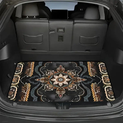 Car Trunk Mat Cargo Liner – Waterproof Non-Slip Trunk Floor Mat with Pattern Designs to Protect Vehicle Interior from Dirt