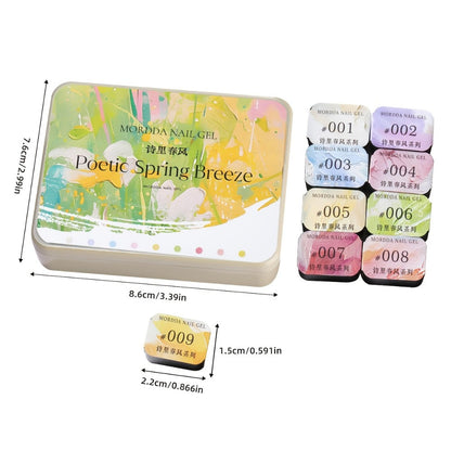 Gel Nail Polish MORDDA 9-Color Spring Breeze Set with Included LED Curing Pen for Home Nail Art