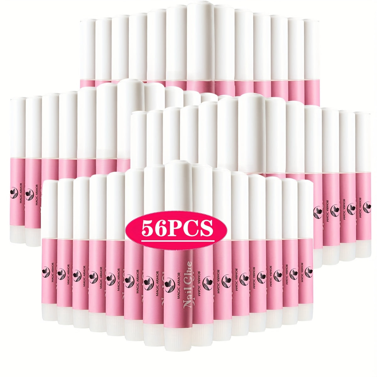 Nail Bonding Gel 56pcs Bulk Pack Strong Instant Adhesive for Press On Nails Acrylic Tips – Fast Dry Long-Lasting Clear Liquid Nail Glue