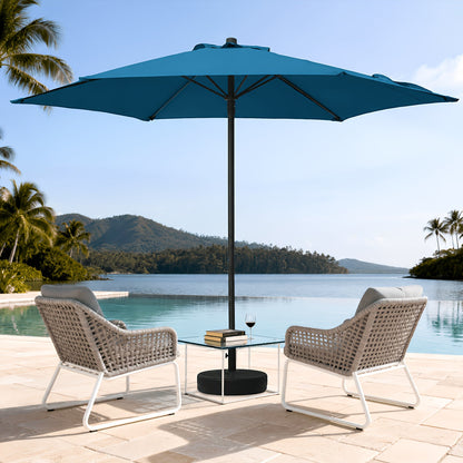 Patio Umbrella shown in the Lake Blue option