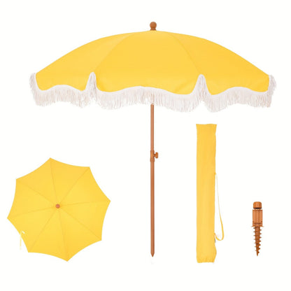 7-Foot Outdoor Umbrella with Carry Bag and UV Protection for Patio detail image - detail view 5