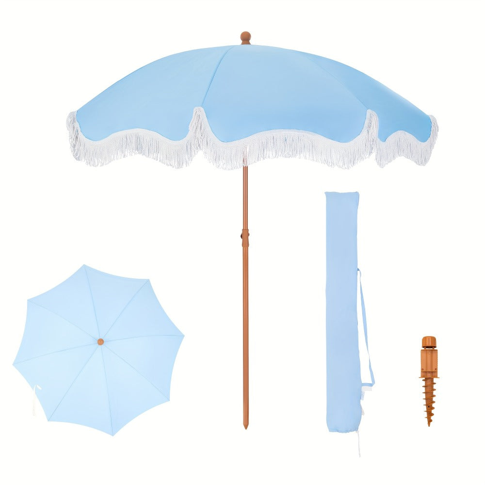 7-Foot Outdoor Umbrella with Carry Bag and UV Protection for Patio detail image - detail view 7