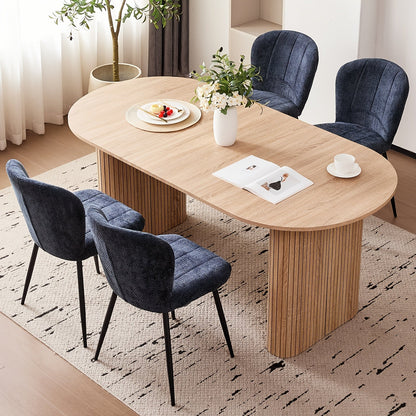 Dining Table shown in the Curve Natural option