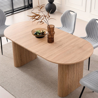 Dining Table, 70.8" Oval for 4-6 People, Mid-Century Modern Farmhouse Kitchen Table shown in the main product view