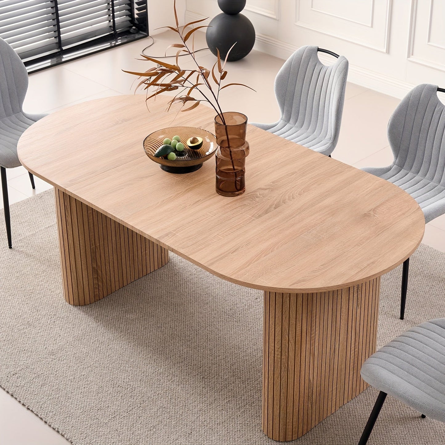 Dining Table shown in the Natural option