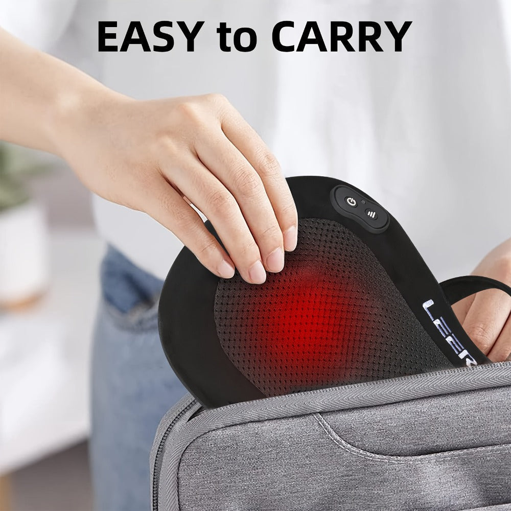 Neck & Back Massager Pillow with Heat, Wireless 3D Kneading Acupressure Electric Massage Pillow for Lumbar
