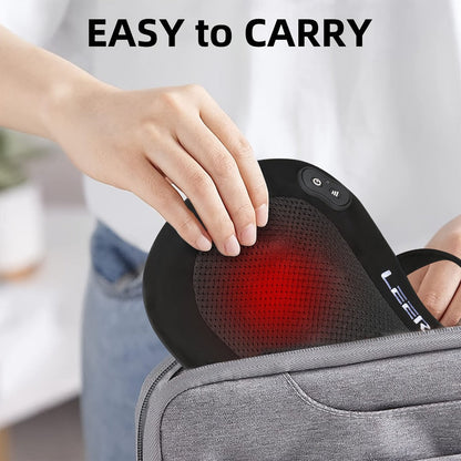 Neck & Back Massager Pillow with Heat, Wireless 3D Kneading Acupressure Electric Massage Pillow for Lumbar