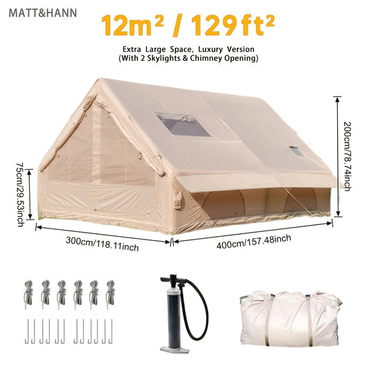 Inflatable Camping Tent 4-8 Person Air Cabin Glamping UV Protection for Garden, Patio and Yard Use