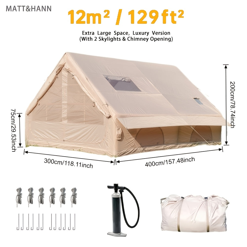 Inflatable Camping Tent 4-8 Person Air Cabin Glamping UV Protection for Garden, Patio and Yard Use