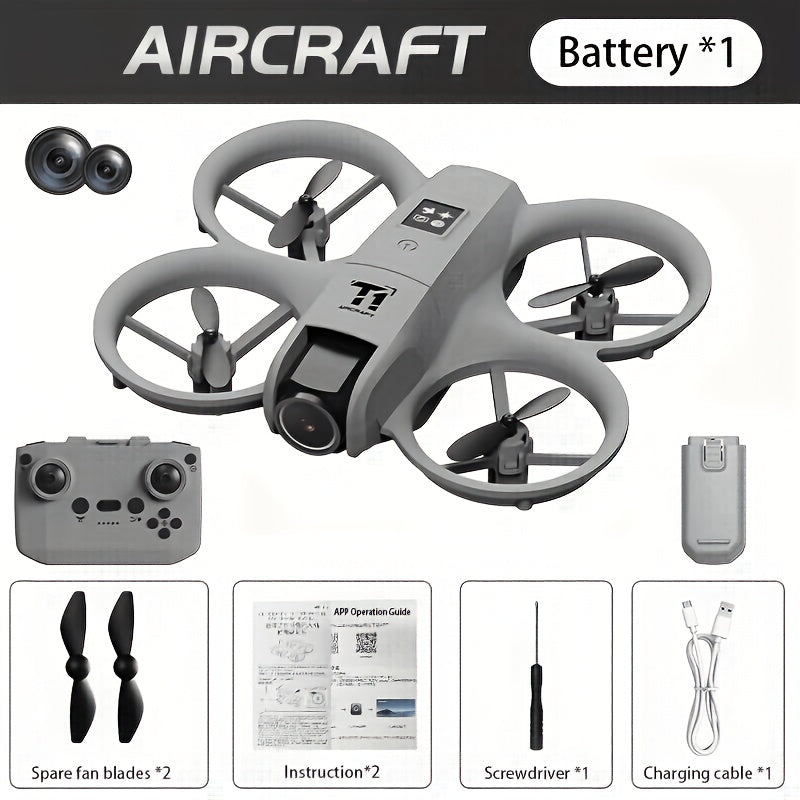 Mini 4K FPV Drone 180° Rotating Dual Camera Optical Flow Positioning Dual Batteries 360° Flip One-Key Takeoff Anti-Shake