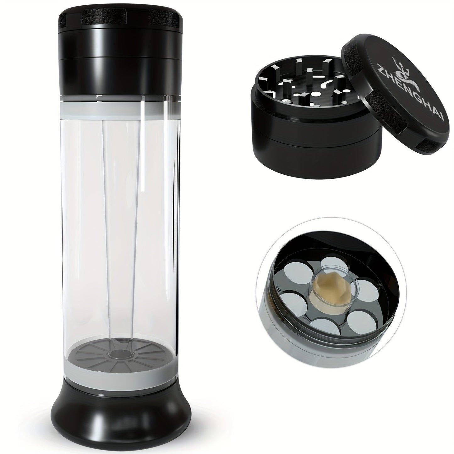 3-in-1 Zinc Alloy Spice Grinder Pre-Rolled Cone Loader 6-Hole Storage Rolling Machine for Entryways, Bedrooms and Living Spaces