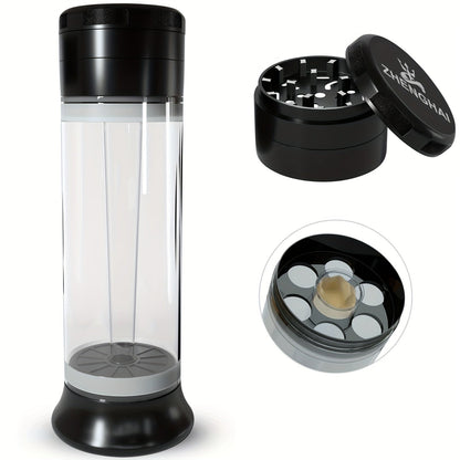 3-in-1 Zinc Alloy Spice Grinder Pre-Rolled Cone Loader 6-Hole Storage Rolling Machine for Entryways, Bedrooms and Living Spaces