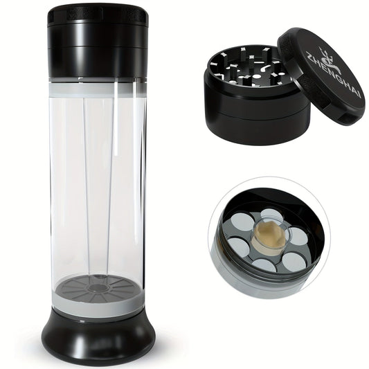 3-in-1 Zinc Alloy Spice Grinder Pre-Rolled Cone Loader 6-Hole Storage Rolling Machine for Entryways, Bedrooms and Living Spaces