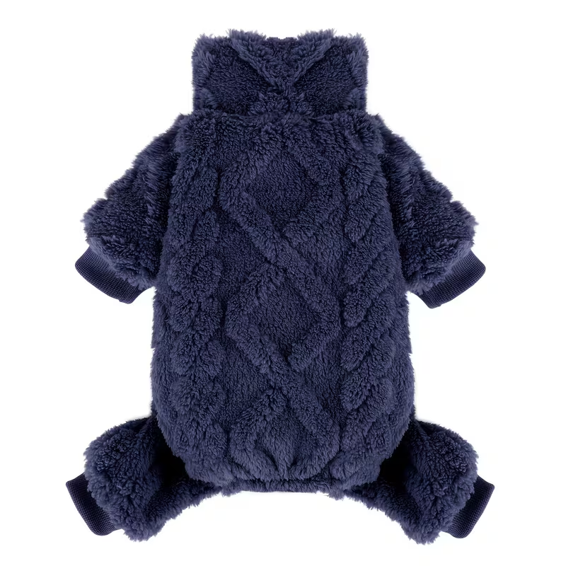 Fleece Dog Turtleneck Jumpsuit with Six Colors, Four-Leg Cut and XXS–M Sizes for Small Pets
