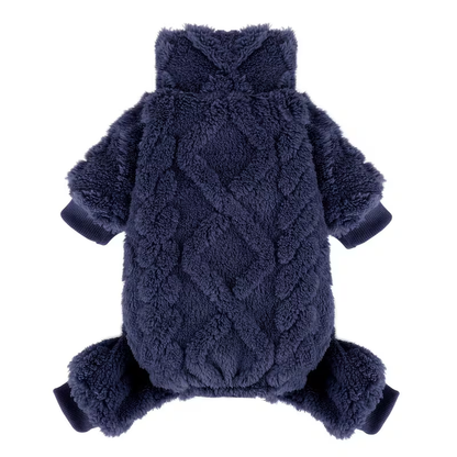 Fleece Dog Turtleneck Jumpsuit with Six Colors, Four-Leg Cut and XXS–M Sizes for Small Pets