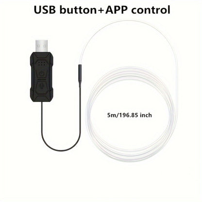 Car Interior Fiber-Style Ambient Light Kit with 5-in-1 Remote or 196.85-Inch App-Control Checkout Options