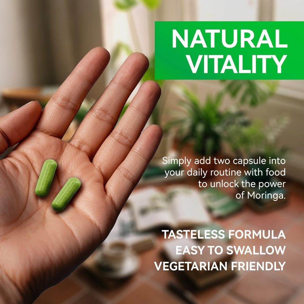 Moringa Capsules 12000mg Organic Superfood Supplement - Antioxidant, Immune Support for Bath Time, Home Spa and Personal Care