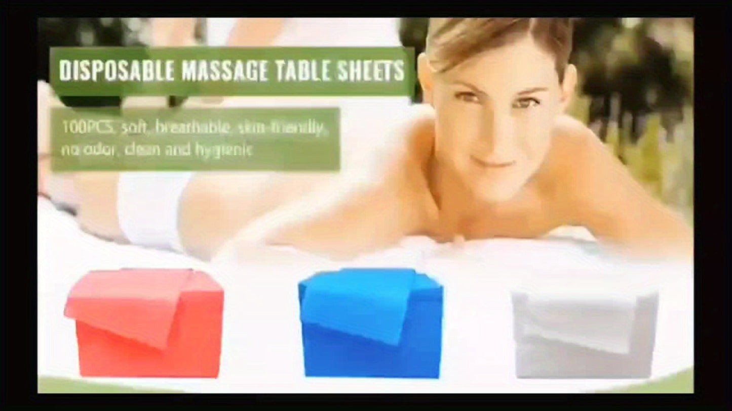 Disposable Massage Table Sheets 100-Pack Non-Woven Spa Bed Cover – Stain-Resistant Single-Use Table Liner for Massage Therapists