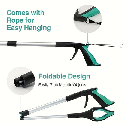 32-Inch Foldable Grabber Reacher with Extendable Arm and Anti-Slip Grip for Home, Office, Garage and Everyday Pickup Tasks