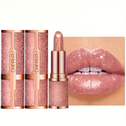 Shimmer Lipstick Set 2 Piece, Starry Sky High Gloss Waterproof Lip Color, Durable Glossy Shiny Lips Makeup for Women