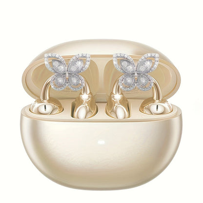 Clip On Wireless Earbuds Open Ear Bluetooth Headphones with Detachable Gemstone Earrings ANC for an Everyday Personal Care Routine