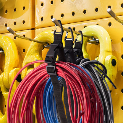 Extension Cord Organizer Straps 10-Pack – Heavy Duty 17 Inch Adjustable Storage Straps with Triangle Hanging Clips