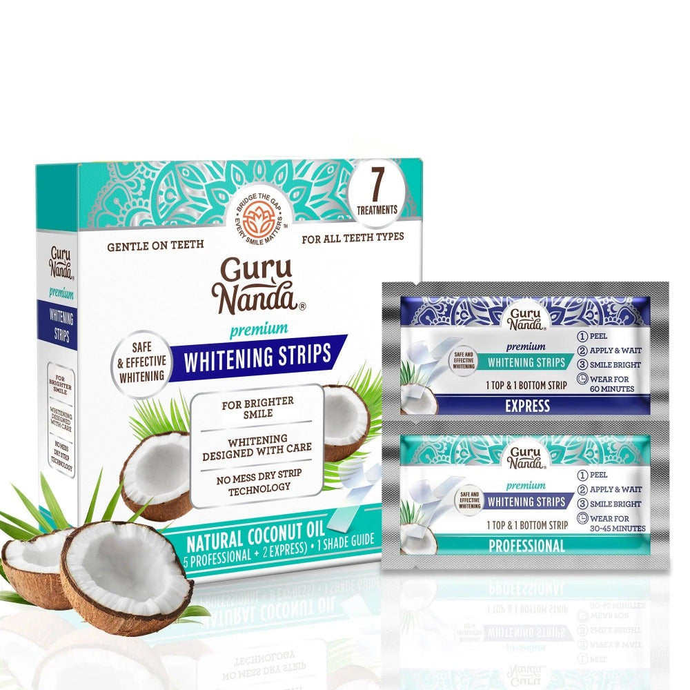 Hydrogen Peroxide Whitening Strips 7-Day Treatment, Non-Slip Dry Strip Technology with Coconut Oil Formula