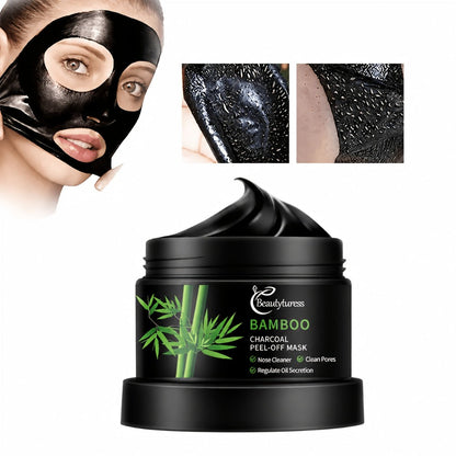 Bamboo Charcoal Clay Face Mask Deep Cleansing Pore Minimizing Oil Control Blackhead Remover for Bath Time, Home Spa and Personal Care
