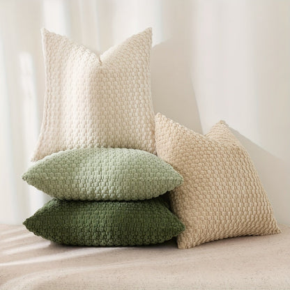 Velvet Throw Pillow Covers 4-Pack 20x20 Inch - Double-Sided Cushion Covers with Zipper Closure