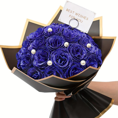 Artificial Flowers Flash-Shine Rose Bouquet in 24 or 36-Piece Sets across Five Color Options
