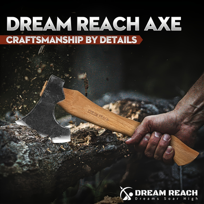 Hatchet Camping Axe 14 Inch Hand Forged High Carbon Steel Bushcraft Splitting Axe with Sheath - Wood for Garden, Patio and Yard Use