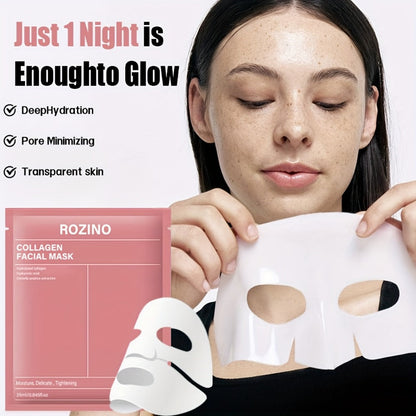 Bio-Collagen Hydrogel Sheet Mask Set 10 Pcs, Korean Beauty Face Mask with Aloe Vera, Intense Hydration