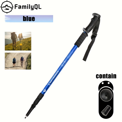 Adjustable Hiking Stick Aluminum Alloy – Lightweight Foldable Walking Pole with Quick Lock for Men & Women | Portable Trekking Cane