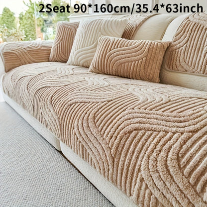 Sofa Cover Shu Velveteen Vintage-Style Panels with Textured Finish for 2 to Large 4-Seater Sofas