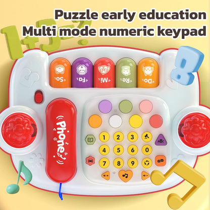 Rabbit Story Machine Toy for Kids with Piano Music & LED Lights, Multifunctional Educational Phone Toy