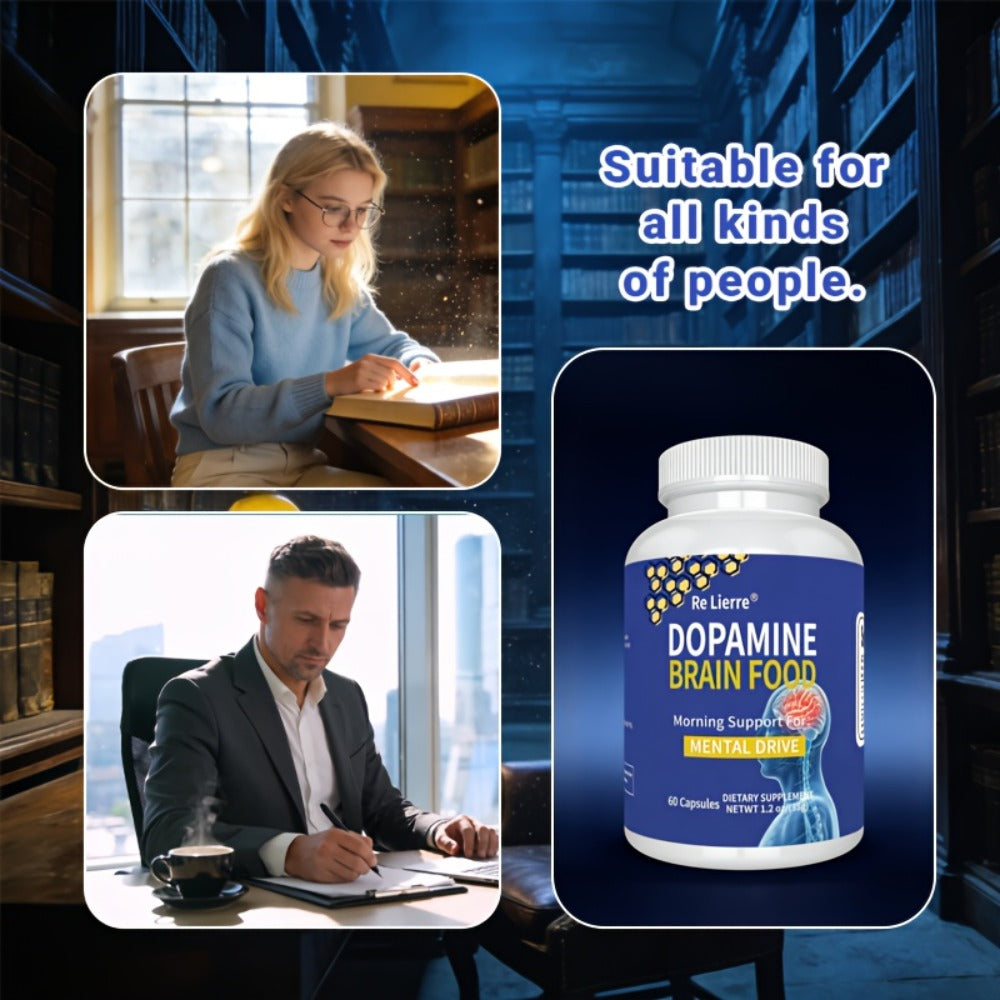 Magnesium Glycinate Brain & Sleep Capsules, Dopamine Support Nootropic Formula, Focus Mental Clarity Mood & Restorative Sleep