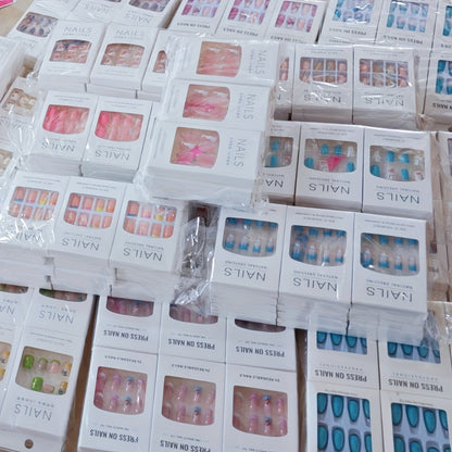 Press On Nails 576-Piece Assorted Set with Square, Almond, Oval and Ballerina Shapes in Three Lengths
