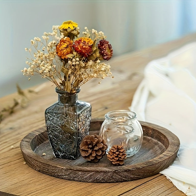 Decorative Tray for Coffee Table – Round Wave-Shaped Centerpiece Tray for Living Room, Dining Room, Kitchen Counter, Bathroom